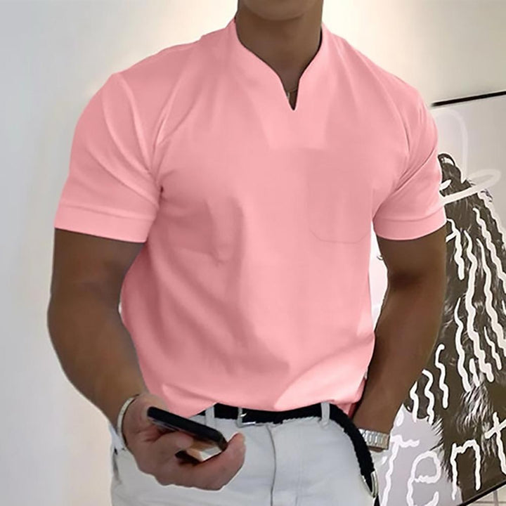 Herren Slim Fit V-Ausschnitt Poloshirt – Lässiges Stylisches Sommer Oberteil
