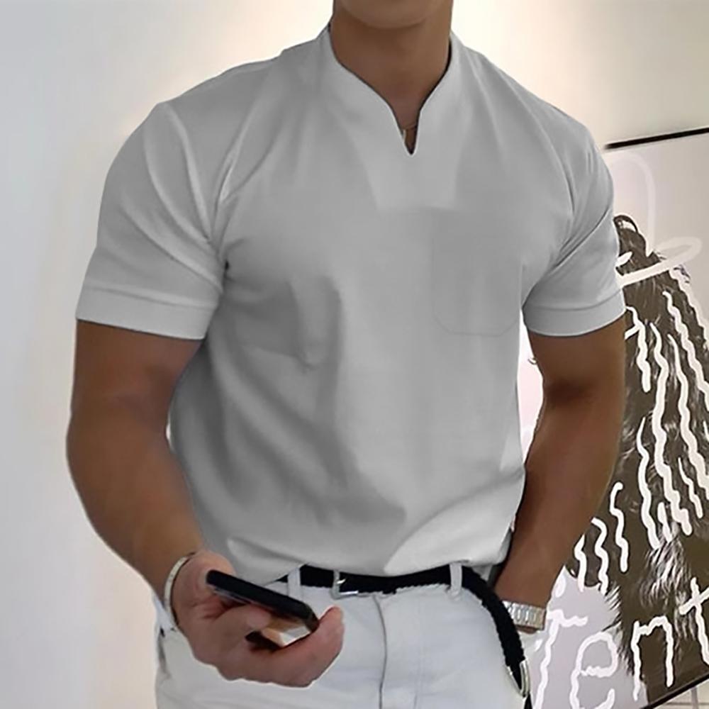 Herren Slim Fit V-Ausschnitt Poloshirt – Lässiges Stylisches Sommer Oberteil