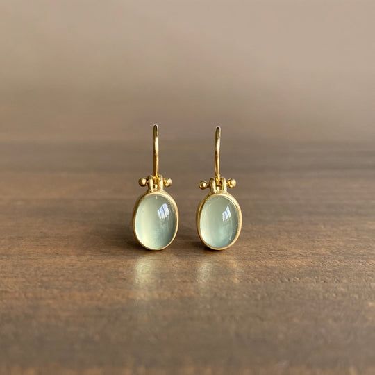Vintage Grüne Mondstein Ohrringe – Eleganter Boho Edelstein Ohrschmuck