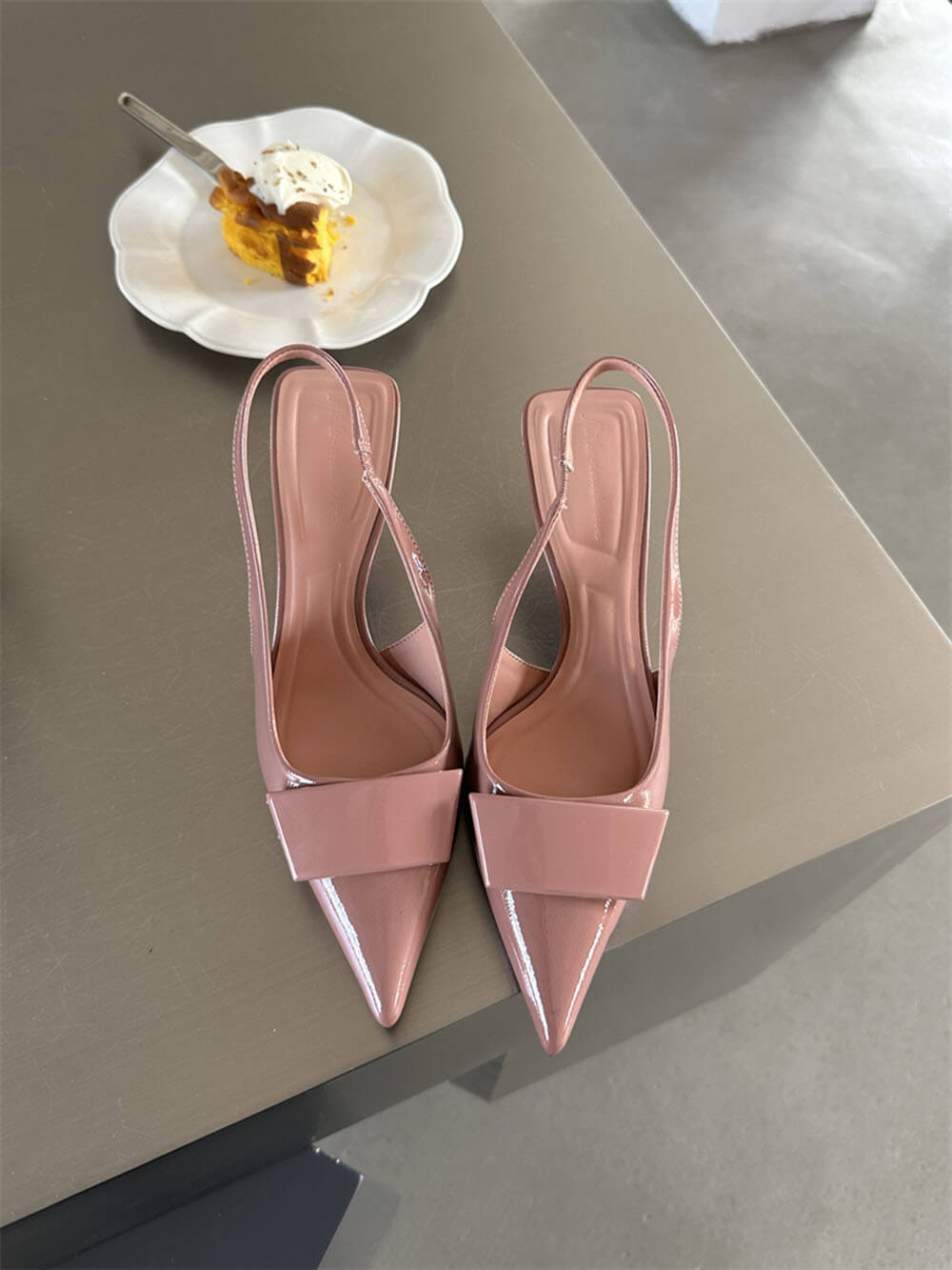 Women's Sandals with Square Buckle Pointed Stiletto Mid-Heel – Elegant Heels