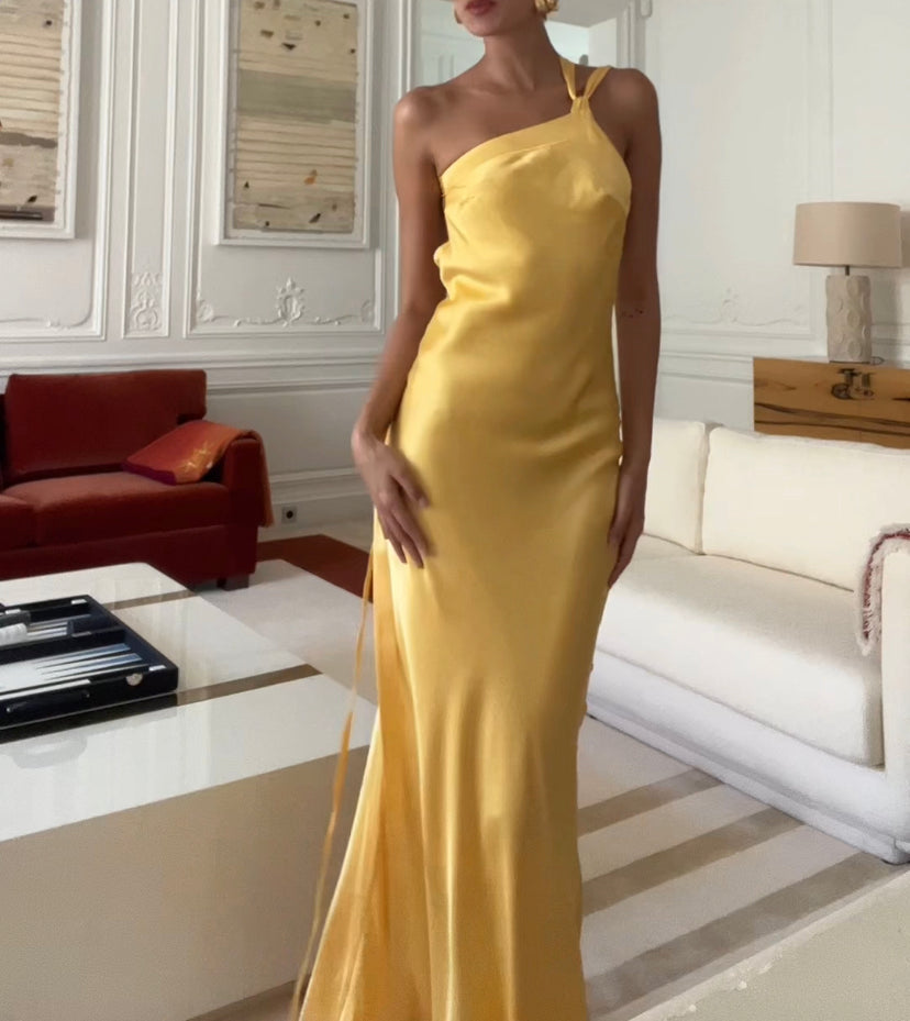 Robe maxi décolletée pour femmes avec lacets – Élégante robe de soirée d'été