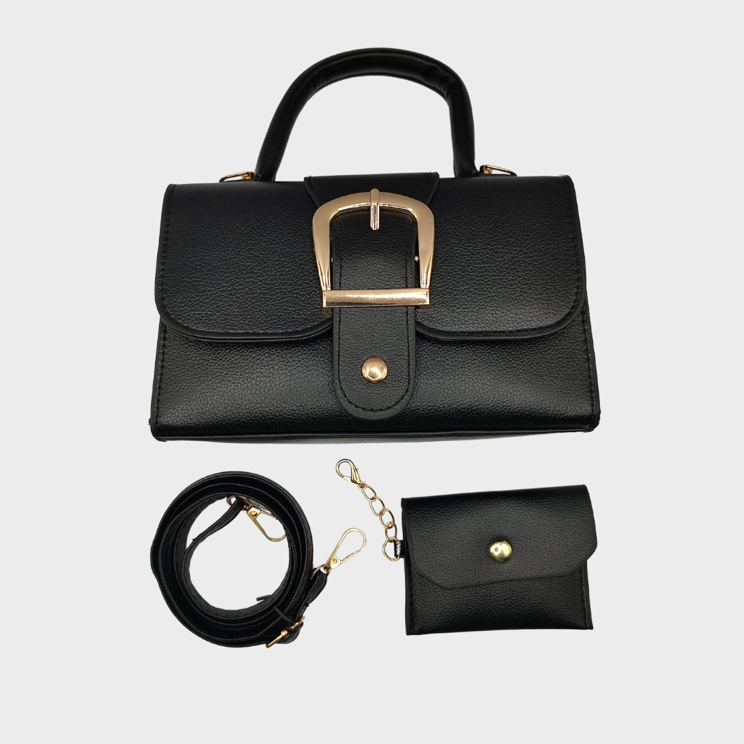 Set de bolso y cartera de cuero vegano lujoso