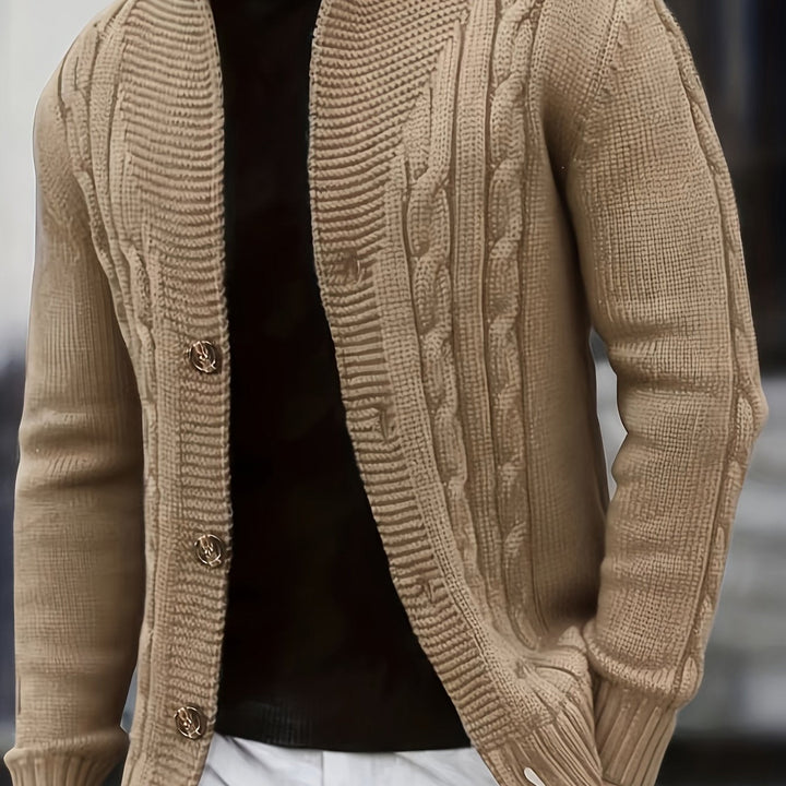 Trevor | Herren Zopfstrick-Cardigan mit Knöpfen