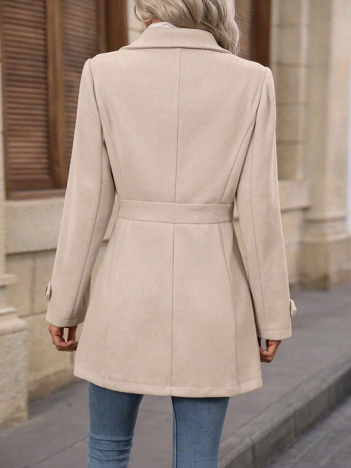 Herbst Damen Trenchcoat Gürtel Tailliert Tussenseizoen