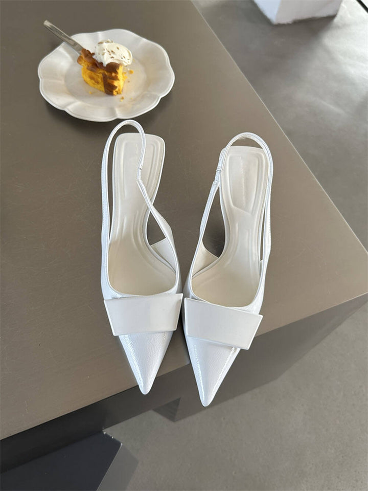 Women's Sandals with Square Buckle Pointed Stiletto Mid-Heel – Elegant Heels