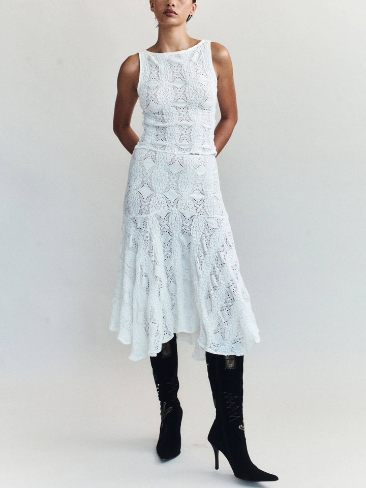 Women's Crew Neck Short Top & Skirt Two-Piece Set – Stylish Summer Outfit