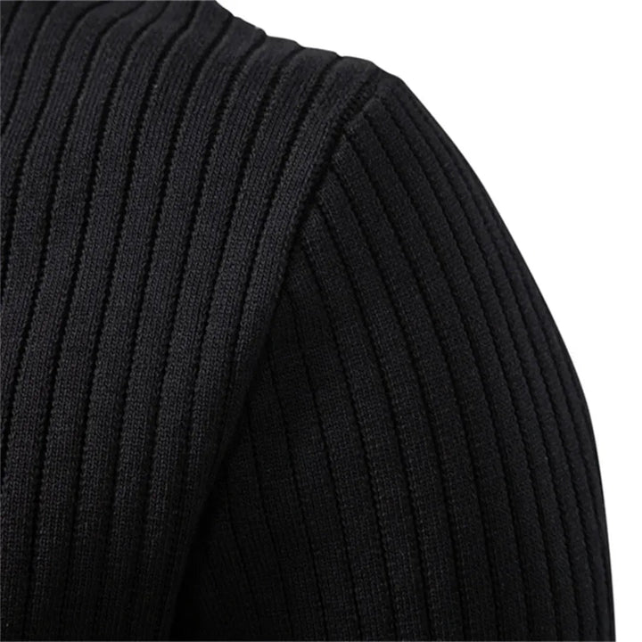 Men's Crew-Neck Sweater with Button Placket for Everyday Use