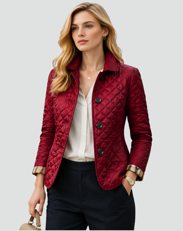Damen Übergangsjacke Regular Fit Doorgestikt mit Kragen und Knöpfe