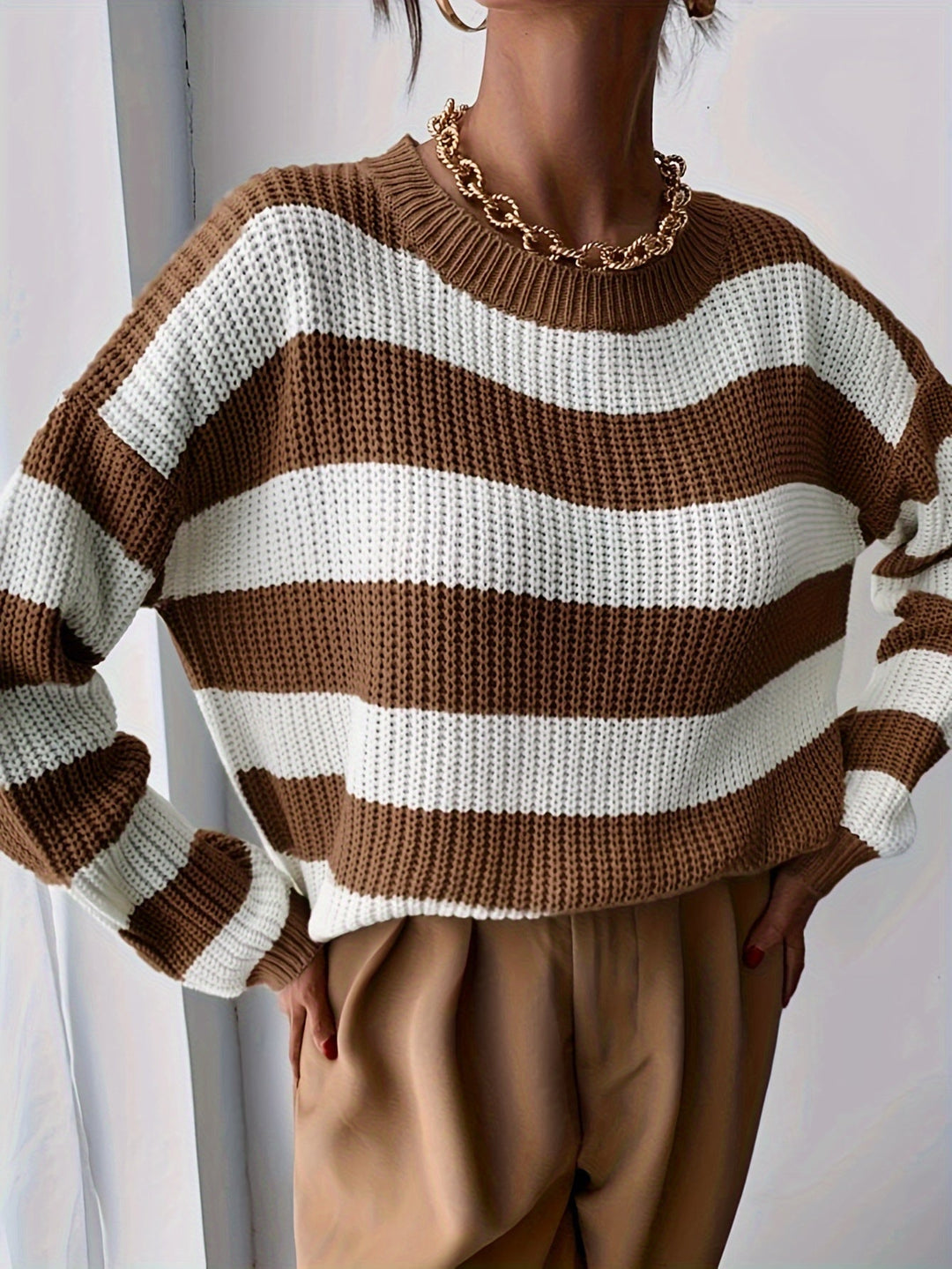 Meredith | Damen Streifen-Pullover