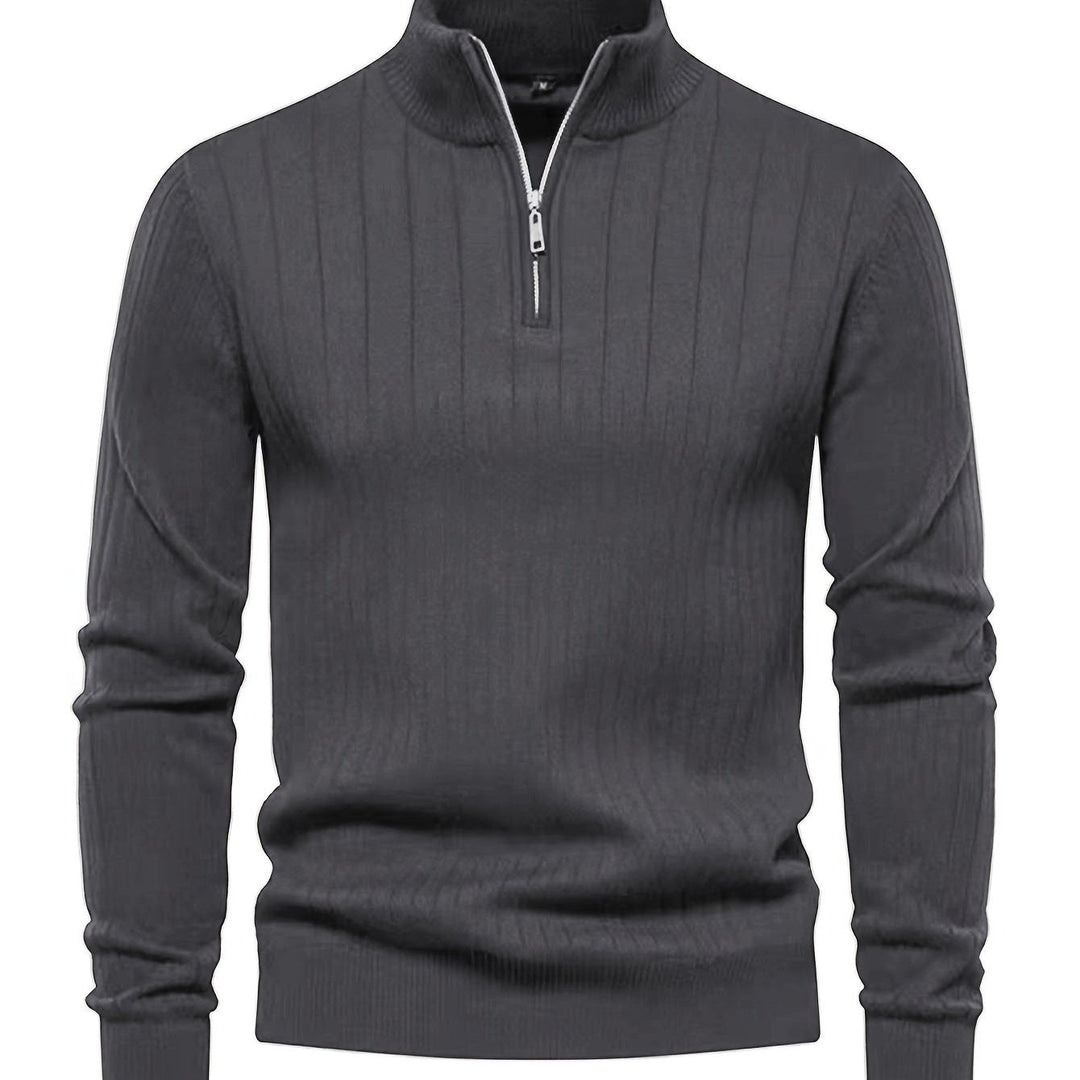 Reid | Herren Pullover mit Stehkragen und Half-Zip