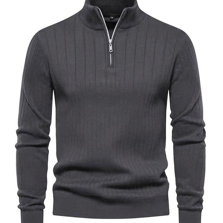 Reid | Herren Pullover mit Stehkragen und Half-Zip