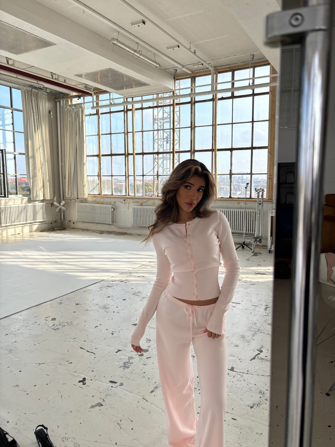 Conjunto de punto para mujer con cárdigan