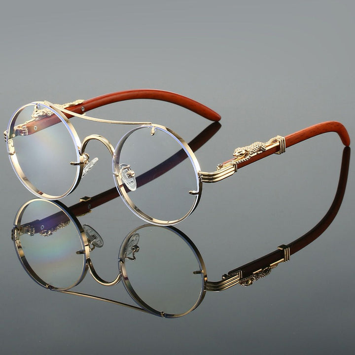 Retro Runde Metallrahmen Sonnenbrille - Transparent