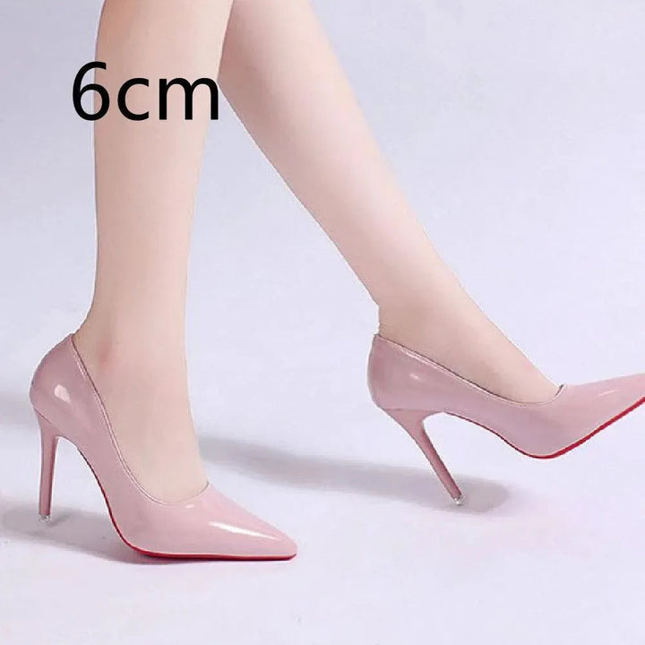 Damen Glänzende Leder High Heel Stilettos – Elegante Abend-Pumps