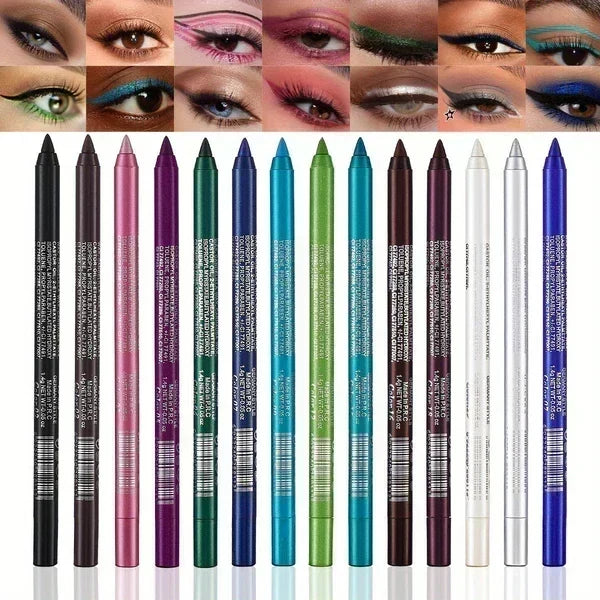Set de delineadores de ojos en gel para mujer, 14 colores PrismLuxe