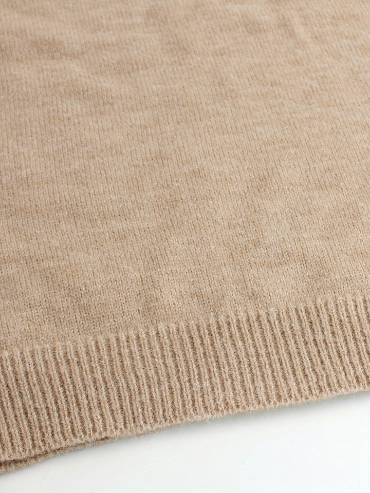 Lydia | Damen Rippstrick Pullover mit gestreiften Bündchen