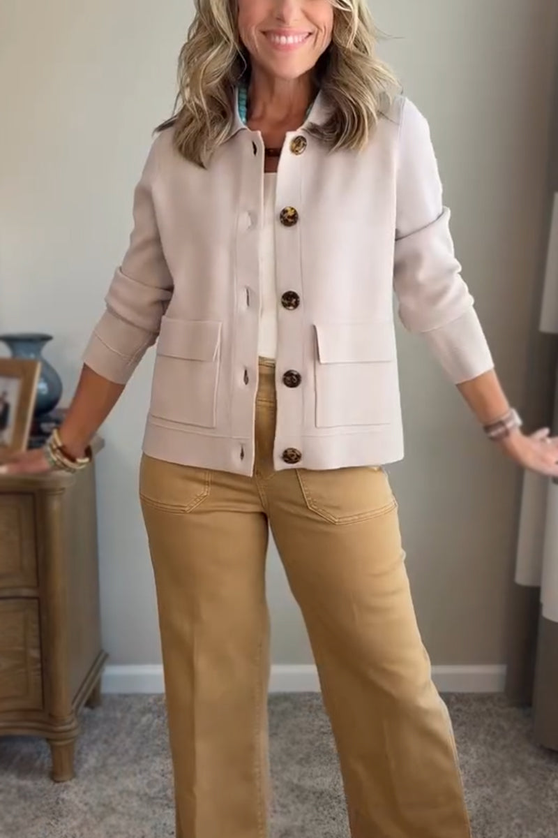 Damen Casual Blazer mit Reverskragen und Taschen