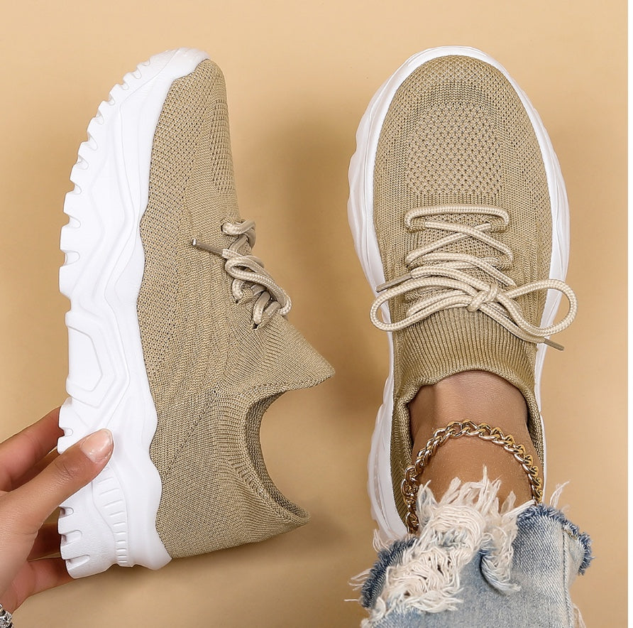 Women's White Orthopedic Lace-Up Sneakers – Comfortable Supportive Running Shoes