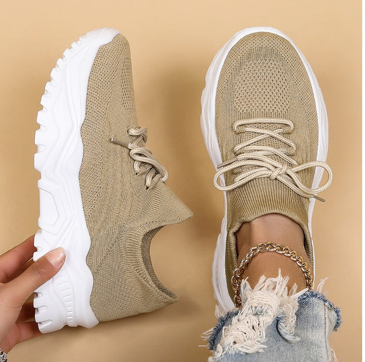 Women's White Orthopedic Lace-Up Sneakers – Comfortable Supportive Running Shoes