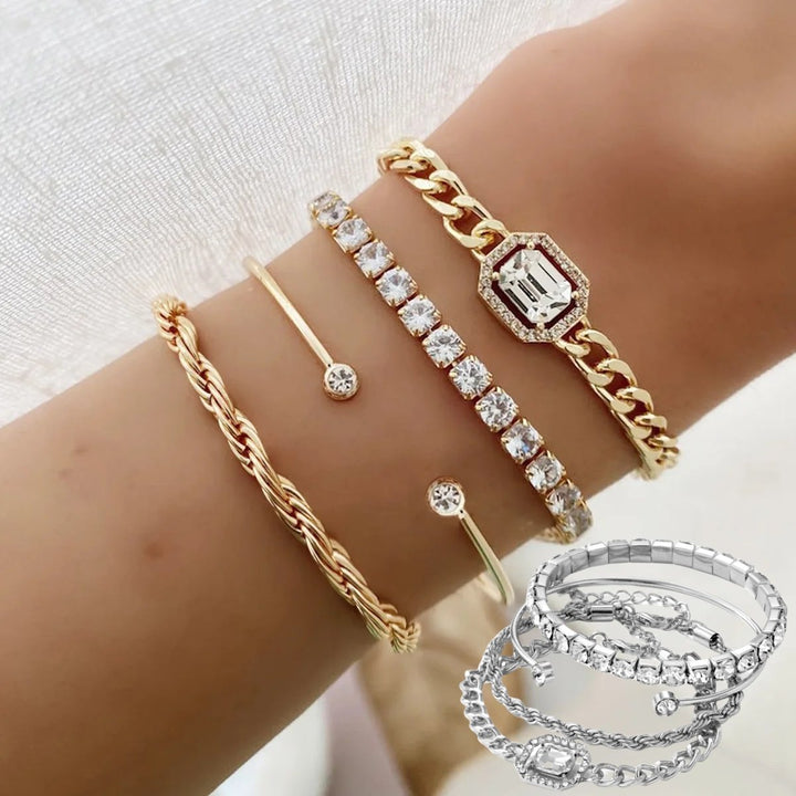 Ensemble de bracelets pour femmes avec perles en verre - Confort de port - Style élégant