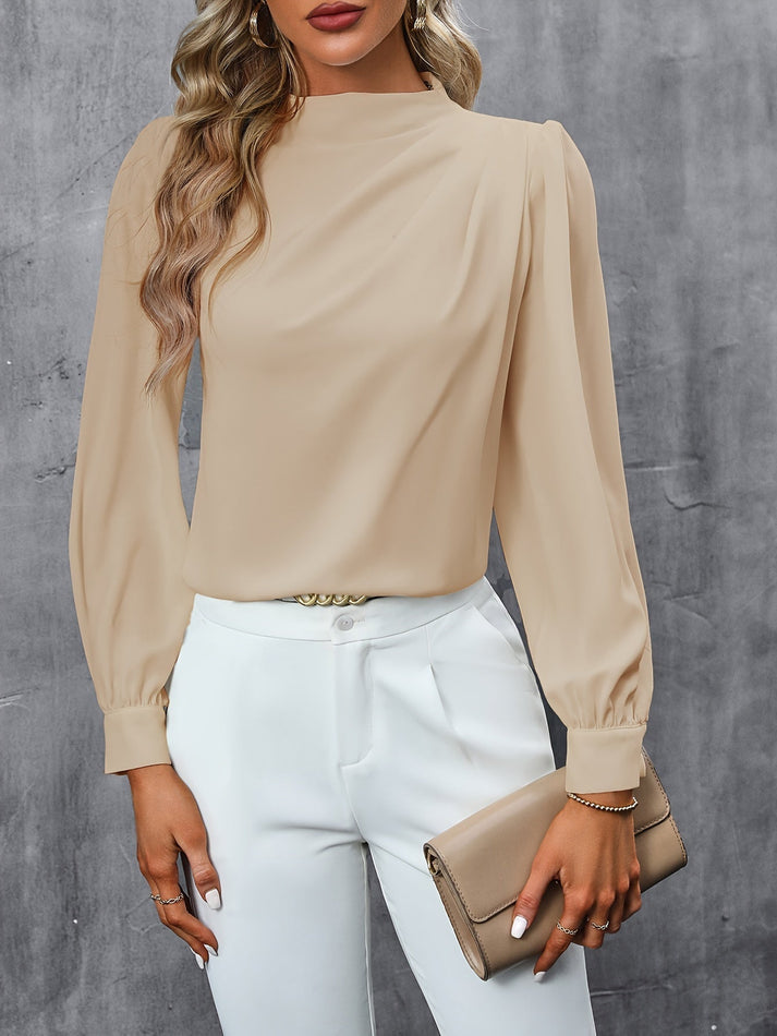 Damen Rollkragen Langarmbluse – Eleganter Büro-Look