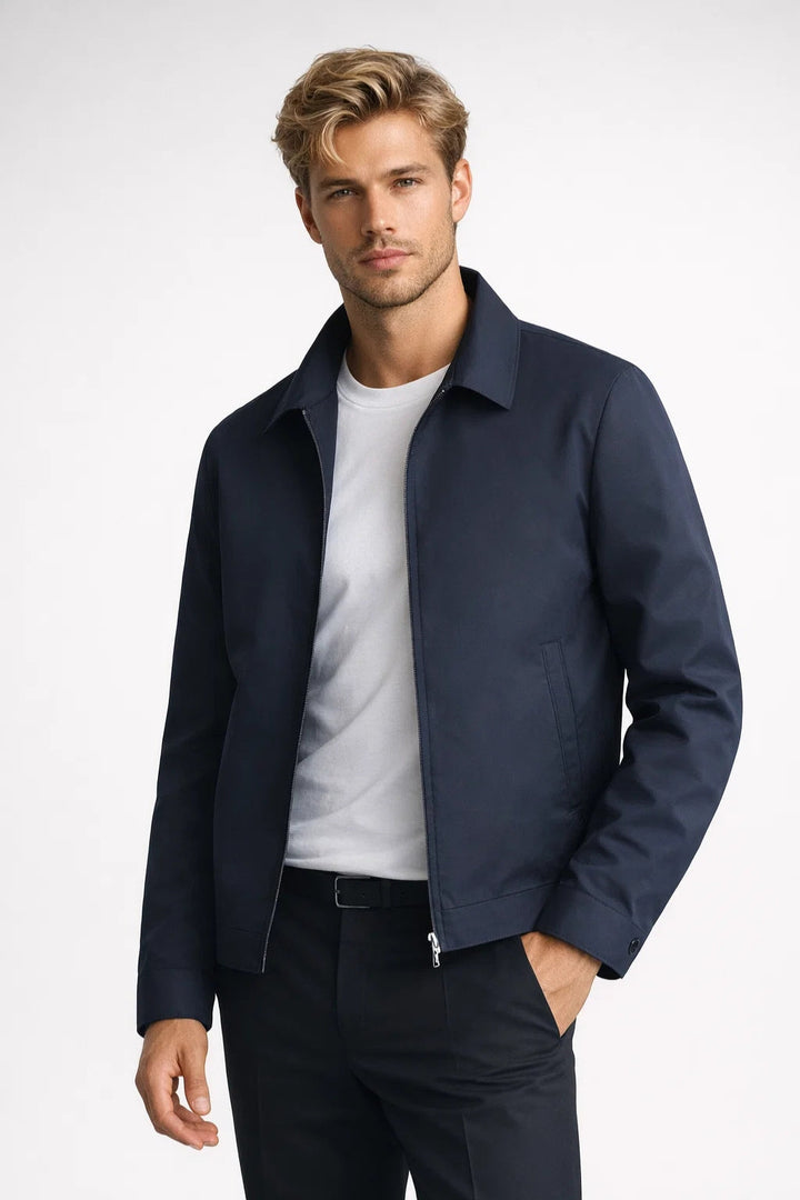 Übergangsjacke Herren Slim Fit Reißverschluss Klassische Kragen Smart Casual zomer