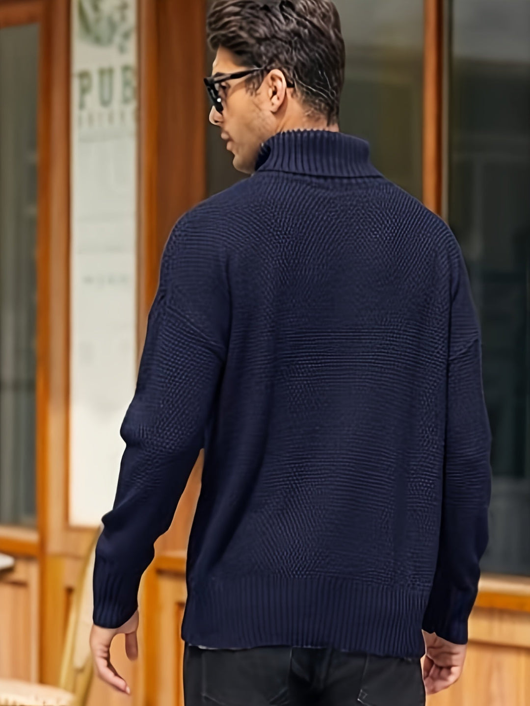 Ambrose | Herren Pullover Zopfmuster mit Rollkragen