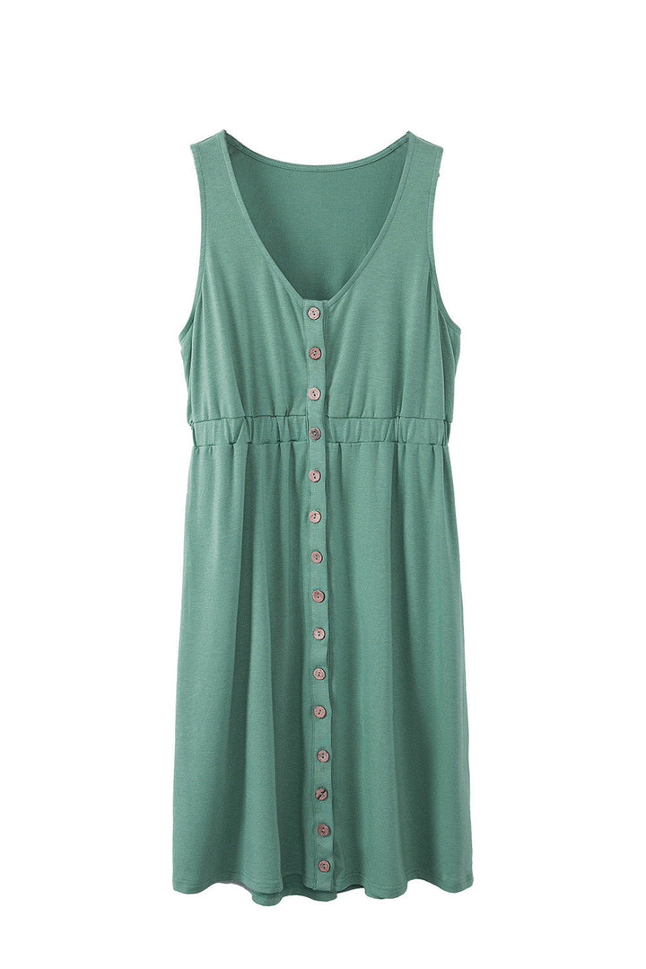 Armelloses Mini Dress Tencel - Modal High Waist Draped Detail