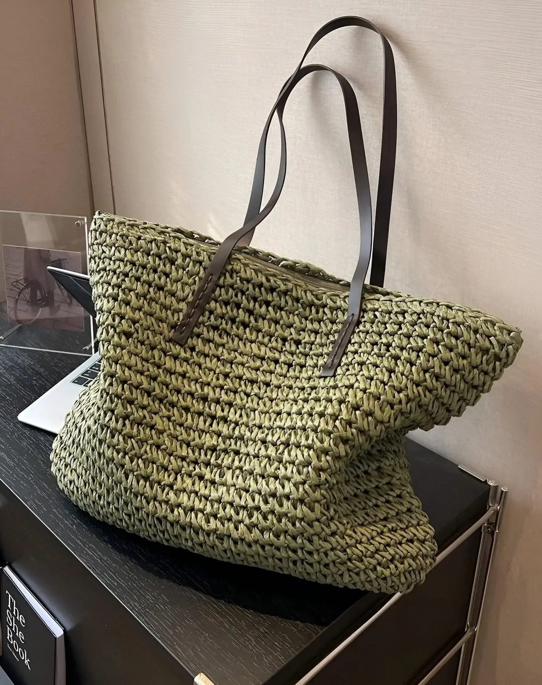 Boho women's bag – handwoven beach bag with tassels & details