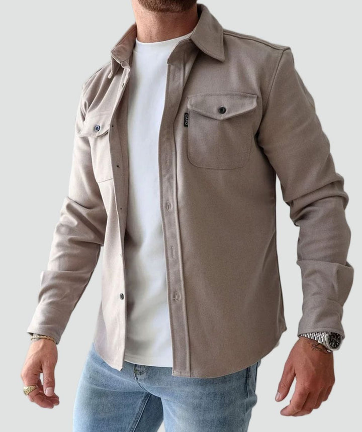 Herren Casual Overshirt mit Knopfleiste und Brusttaschen