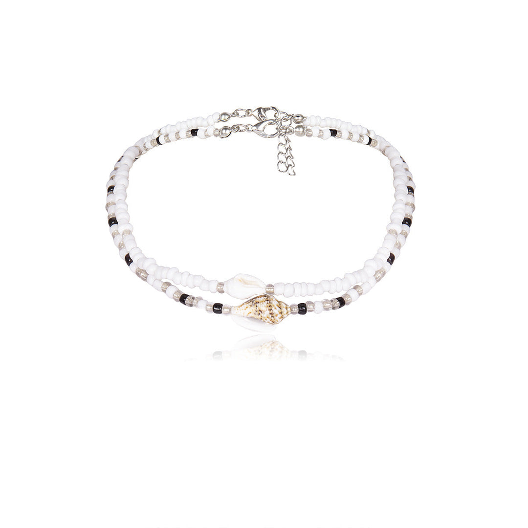 Women's Elegant Multi-Layer Necklace with Pearls and Shells – Boho Chic Statement Jewelry
