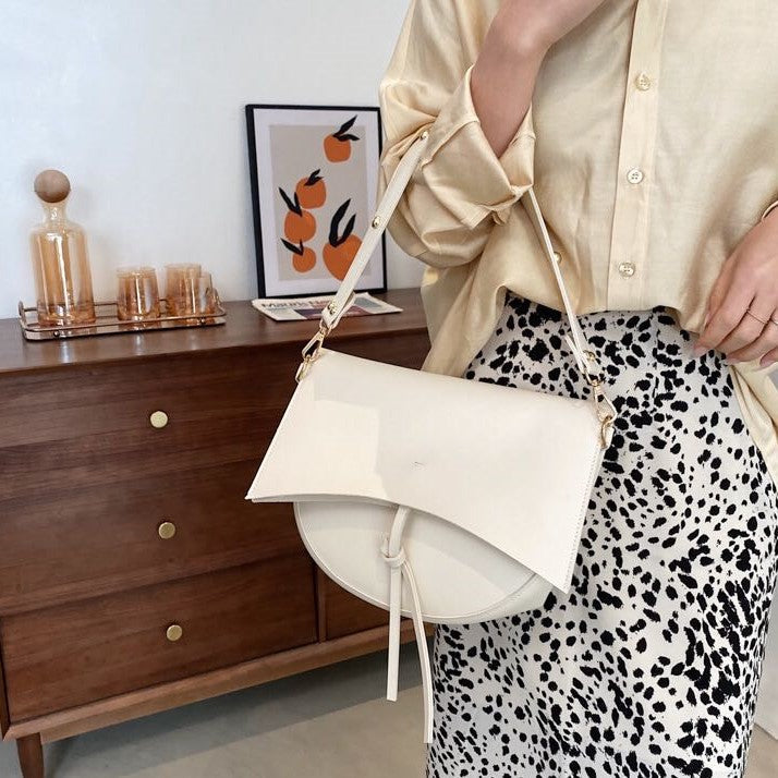 Bolso de hombro vintage para mujer – Cuero vegano con bolsa y correa de lona