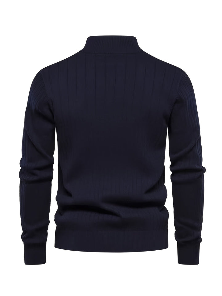 Reid | Herren Pullover mit Stehkragen und Half-Zip