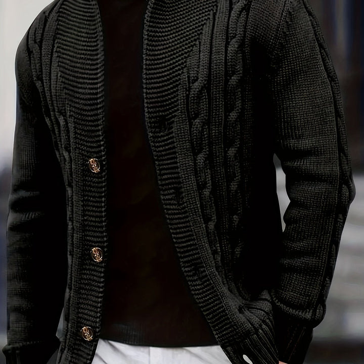 Donovan Herren Kabelstrick-Cardigan mit Knopfleiste