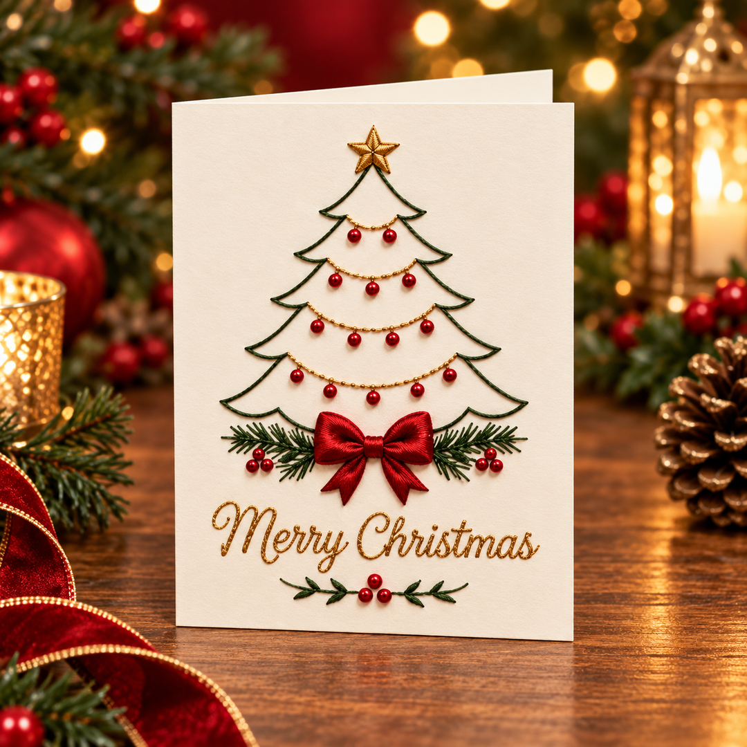Stitchmas | Weihnachts-Stickset mit vorgedrucktem Muster