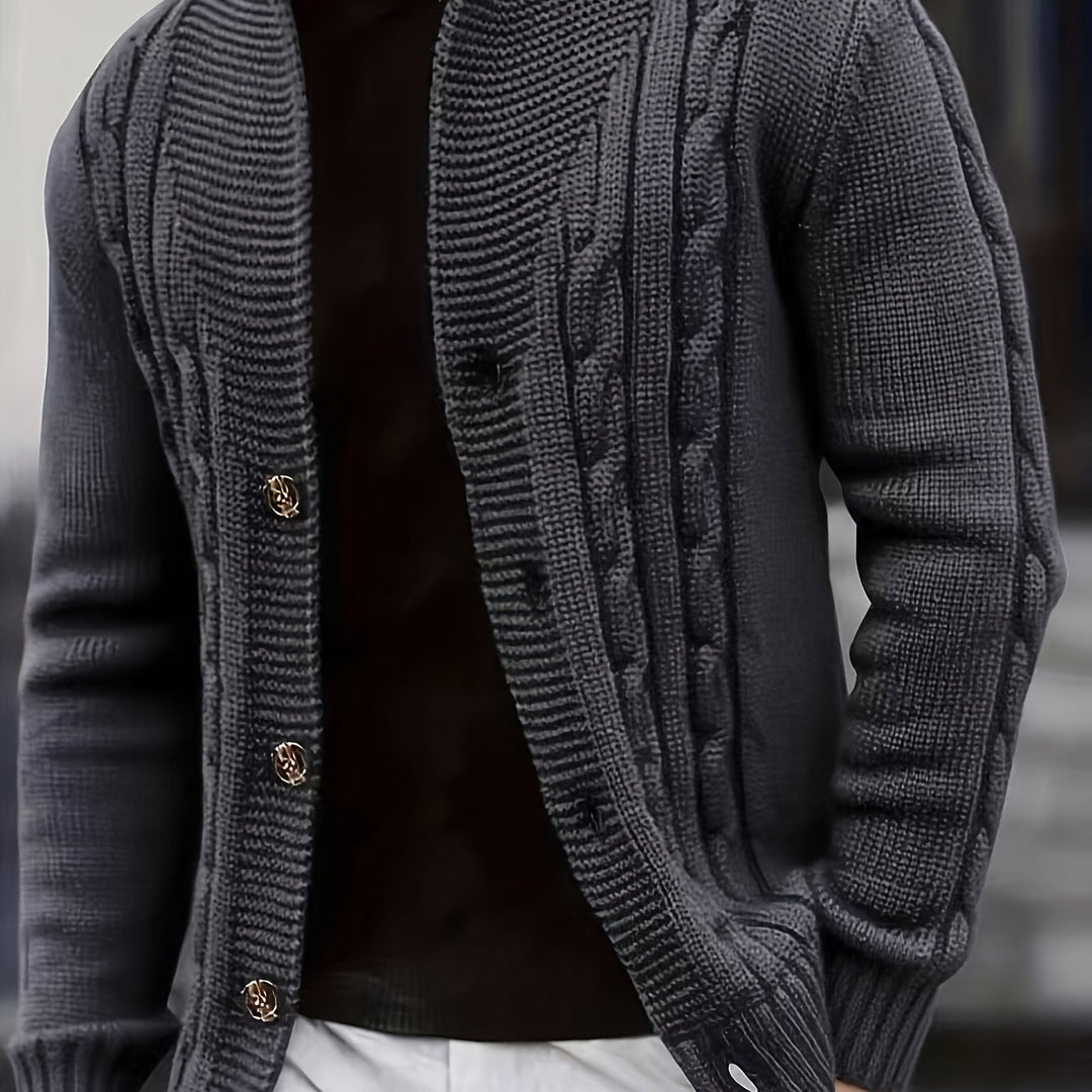 Trevor | Herren Zopfstrick-Cardigan mit Knöpfen