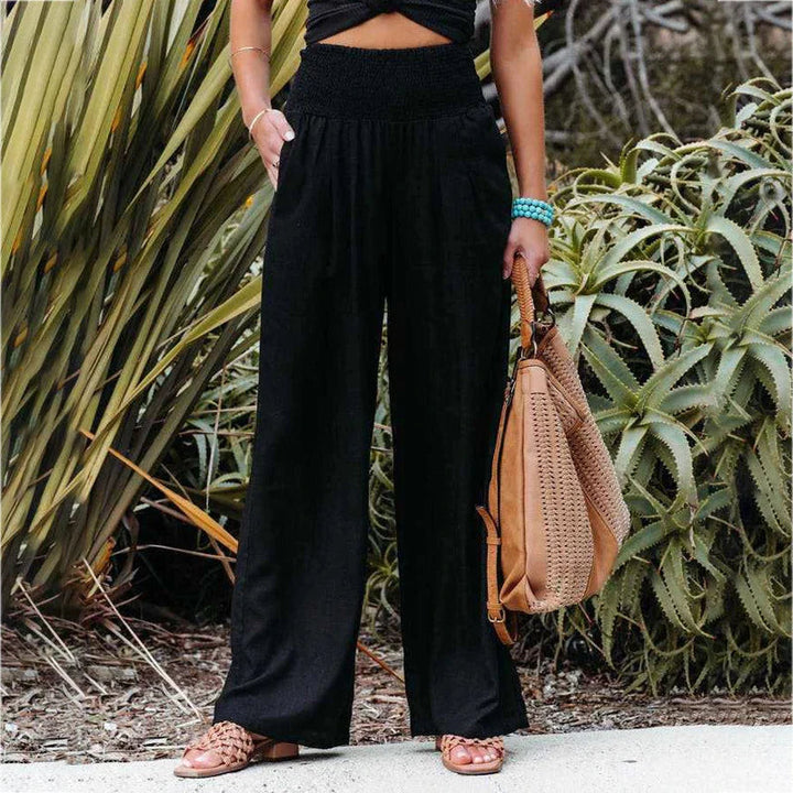 Women's High-Waist Linen Wide-Leg Pants – Airy Summer Casual Pants