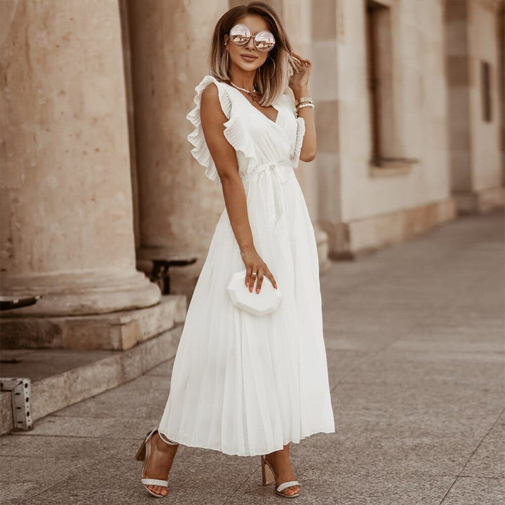 Robe de mariée bohème blanche pour femme – Robe de mariée romantique de plage blanche