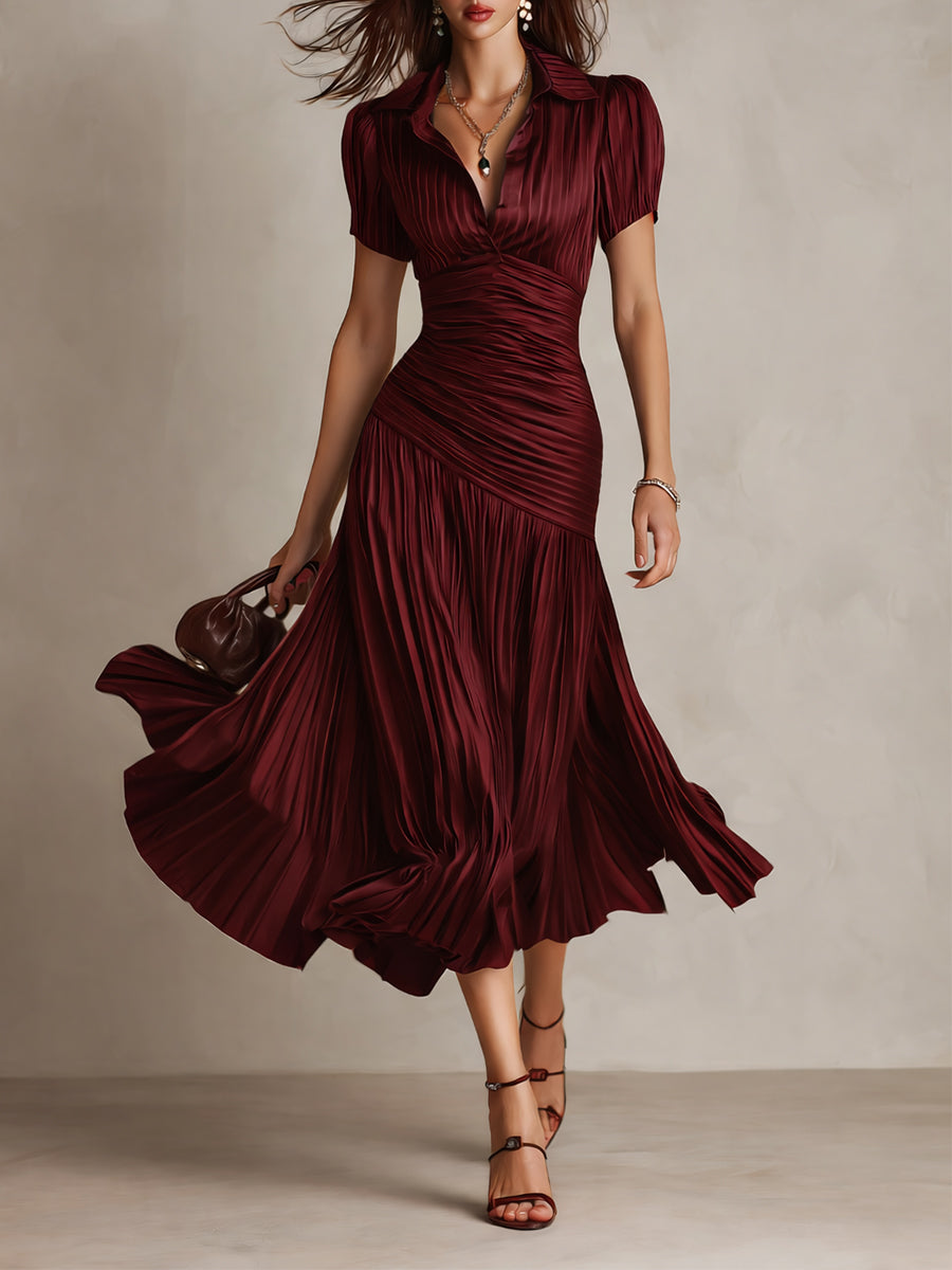 Adriana: Elegantes Retro-Midikleid aus Satin für besondere Anlässe 2