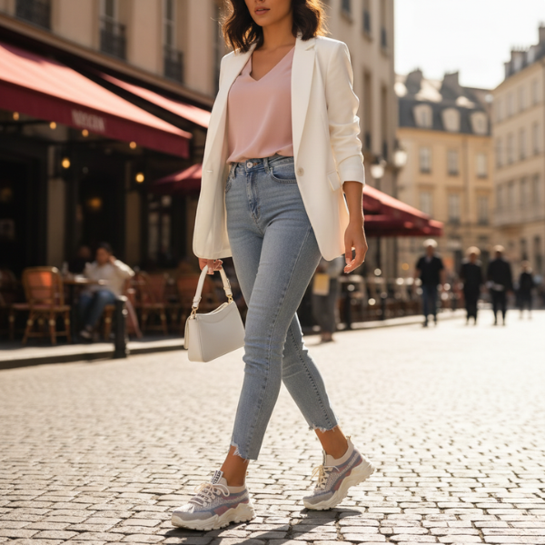 Damen Atmungsaktive Mesh Schnür-Sneaker – Leichte Komfort Walking Schuhe