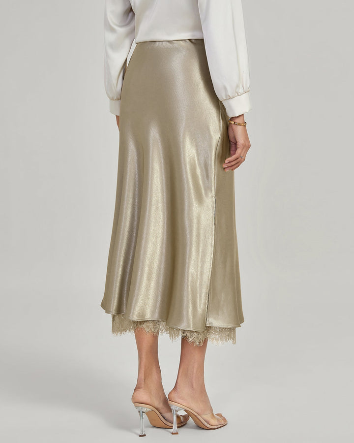 Women's Long Silk Skirt – Flowing A-Line With Elastic Waistband