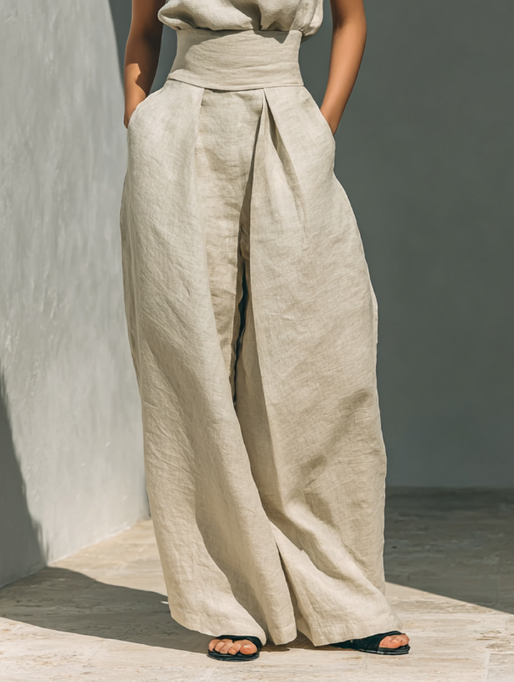 Ärmelloses Damen Set aus Baumwoll-Leinen: Bequem und Stilvoll für den Sommer 6
