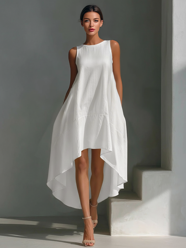 Ärmelloses Leinen-Midikleid: Moderner Look für Sommerliche Anlässe 0