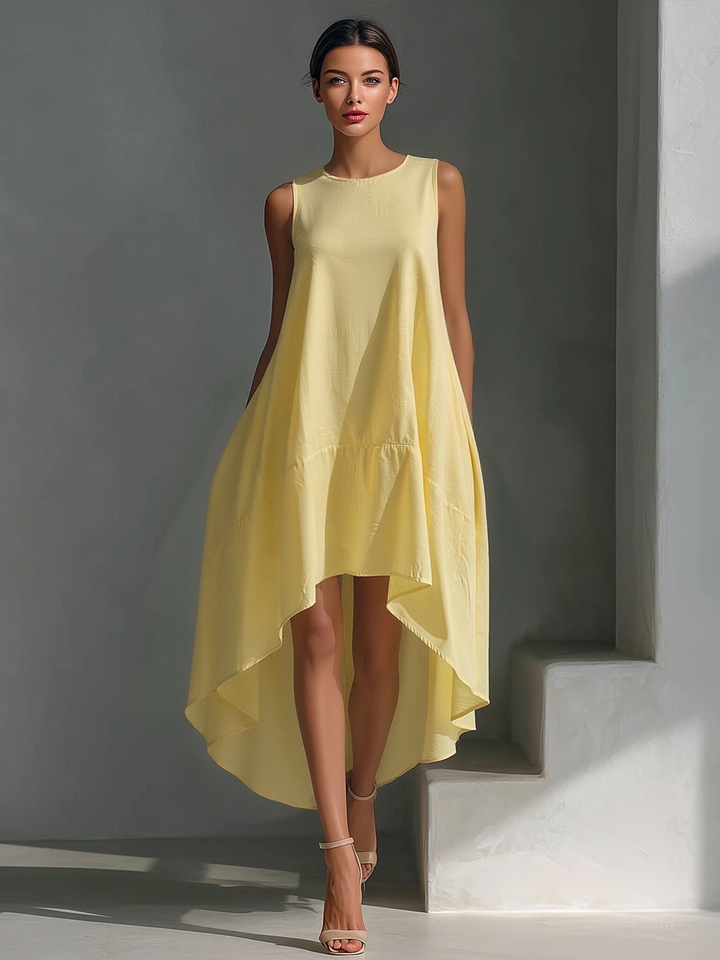 Ärmelloses Leinen-Midikleid: Moderner Look für Sommerliche Anlässe 2