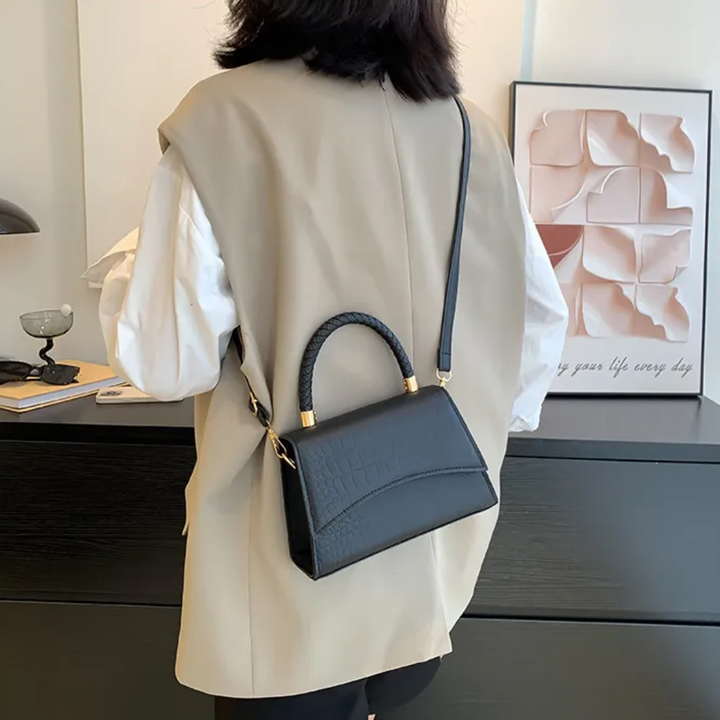 Damen Leder Crossbody Midi Tasche – Elegante Alltags Schultertasche