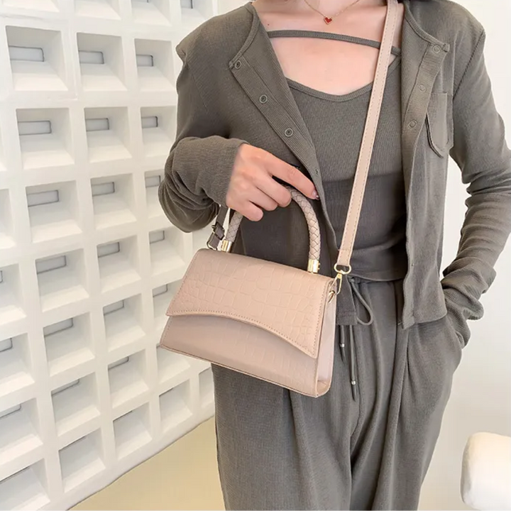 Damen Leder Crossbody Midi Tasche – Elegante Alltags Schultertasche