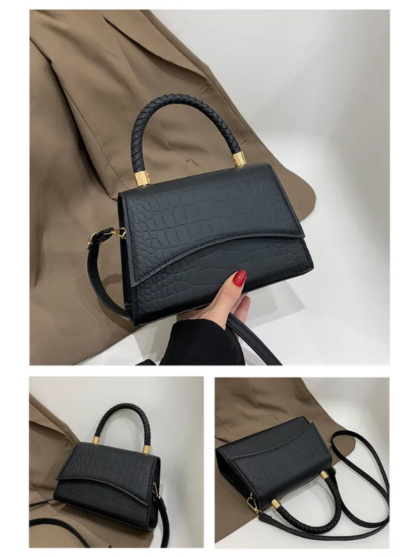 Damen Leder Crossbody Midi Tasche – Elegante Alltags Schultertasche