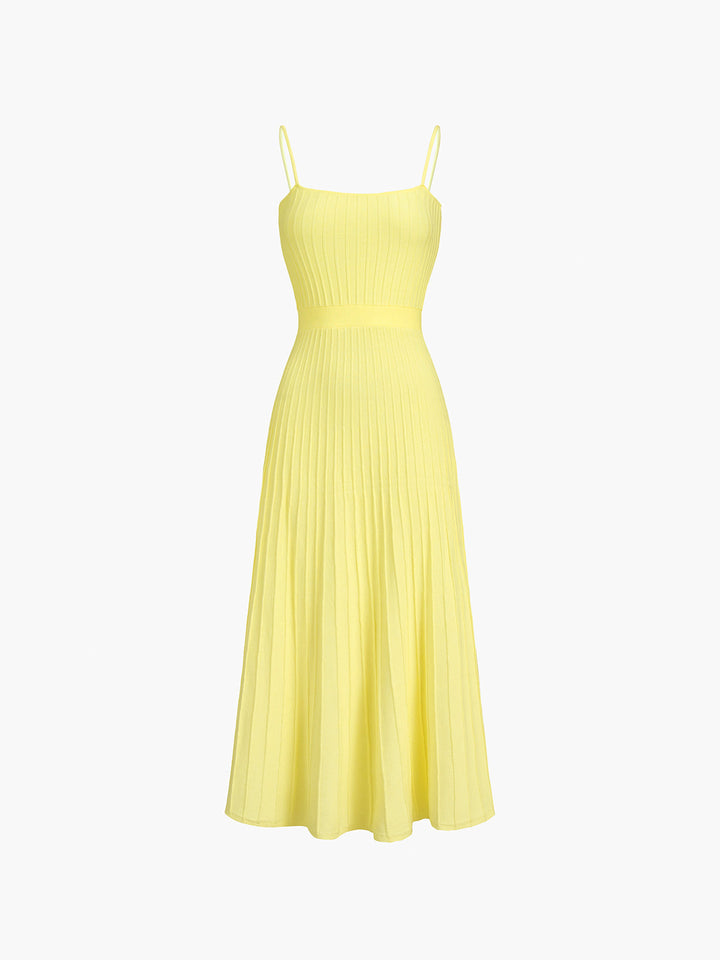 Robe midi en tricot déchiré – Robe d'été sans manches