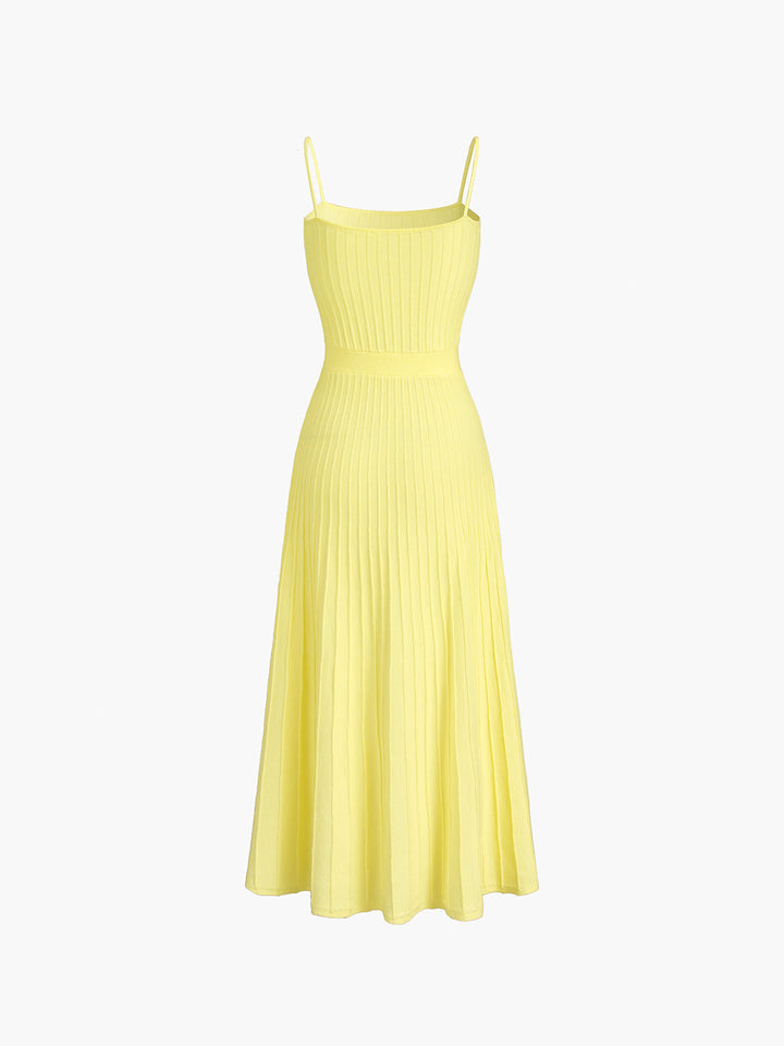 Robe midi en tricot déchiré – Robe d'été sans manches