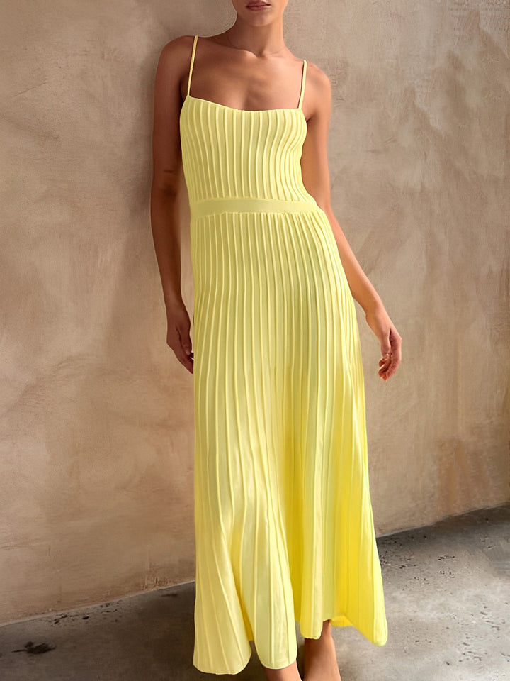 Robe midi en tricot déchiré – Robe d'été sans manches